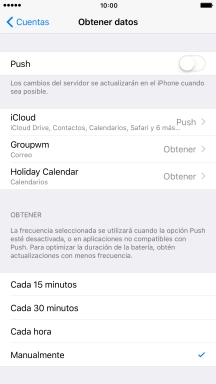 Si desactivas la función, pulsa el ajuste deseado.