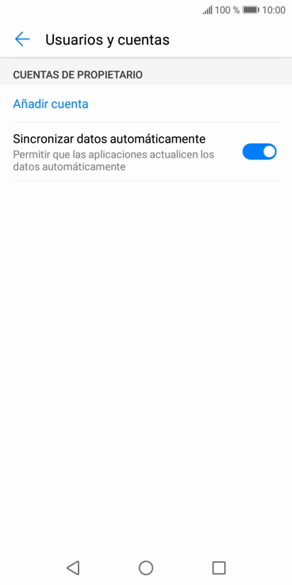 Pulsa Añadir cuenta. Pulsa Añadir cuenta.