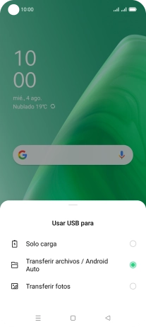 Pulsa Transferir archivos / Android Auto. Pulsa Transferir archivos / Android Auto.