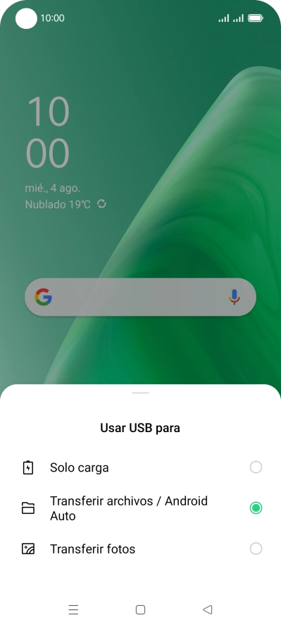 Pulsa Transferir archivos / Android Auto. Pulsa Transferir archivos / Android Auto.