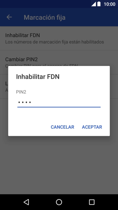 Introduce el código PIN2 y pulsa ACEPTAR. Introduce el código PIN2 y pulsa ACEPTAR.