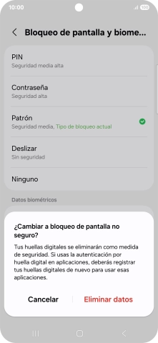 Pulsa Eliminar datos. Pulsa Eliminar datos.
