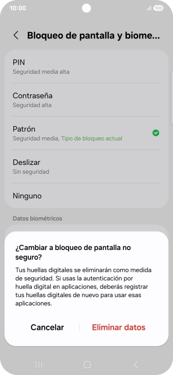 Pulsa Eliminar datos. Pulsa Eliminar datos.