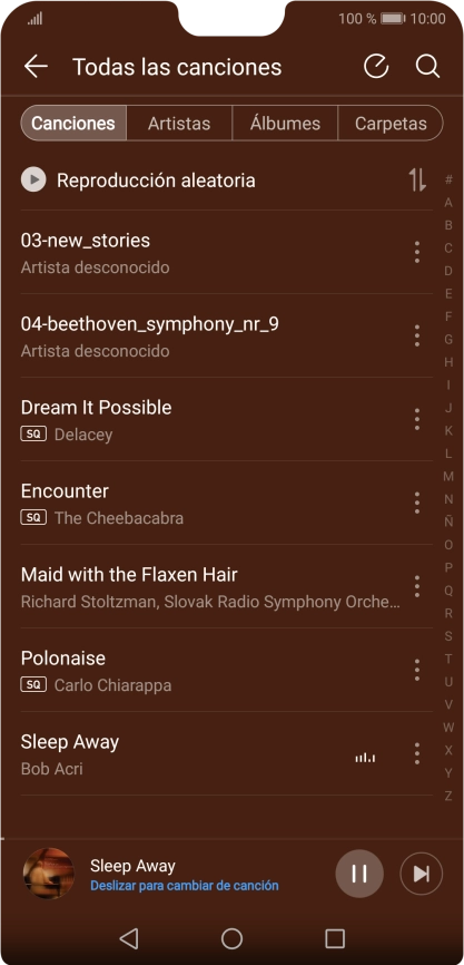 Pulsa el título de la canción en la parte inferior de la pantalla. Pulsa el título de la canción en la parte inferior de la pantalla.