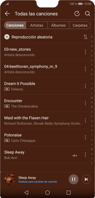 Pulsa el título de la canción en la parte inferior de la pantalla. Pulsa el título de la canción en la parte inferior de la pantalla.