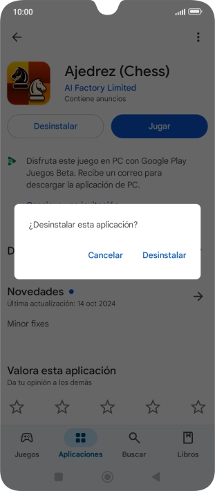 Pulsa Desinstalar.