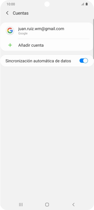 Pulsa Añadir cuenta. Pulsa Añadir cuenta.