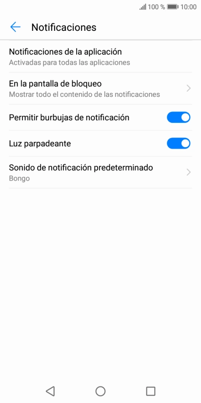 Pulsa Notificaciones de la aplicación. Pulsa Notificaciones de la aplicación.