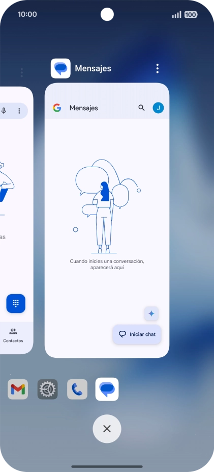 Para cerrar una sola aplicación en ejecución, desliza el dedo hacia arriba sobre la aplicación deseada. Para cerrar una sola aplicación en ejecución, desliza el dedo hacia arriba sobre la aplicación deseada.
