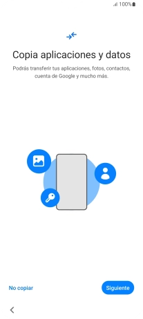 Puedes transferir el contenido de otro teléfono cuando activas tu teléfono por primera vez y cuando lo has restablecido. Cuando aparezca en la pantalla del teléfono esta imagen, ya está listo para la transmisión del contenido del otro teléfono. Puedes transferir el contenido de otro teléfono cuando activas tu teléfono por primera vez y cuando lo has restablecido. Cuando aparezca en la pantalla del teléfono esta imagen, ya está listo para la transmisión del contenido del otro teléfono.