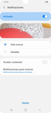 Pulsa los ajustes deseados para activarlos o desactivarlos. Pulsa los ajustes deseados para activarlos o desactivarlos.
