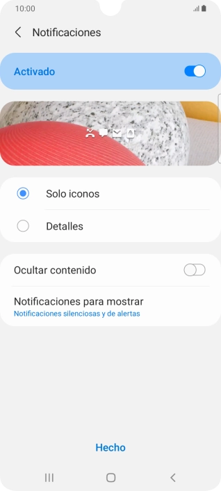 Pulsa los ajustes deseados para activarlos o desactivarlos. Pulsa los ajustes deseados para activarlos o desactivarlos.