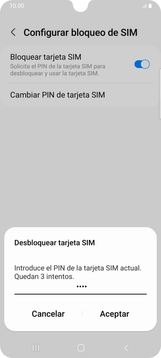 Introduce tu código PIN y pulsa Aceptar. Introduce tu código PIN y pulsa Aceptar.