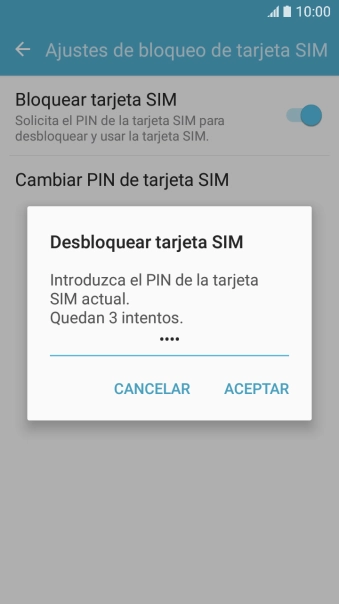 Introduce tu código PIN y pulsa ACEPTAR. Introduce tu código PIN y pulsa ACEPTAR.