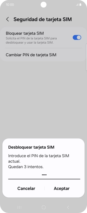 Introduce tu código PIN y pulsa Aceptar. Introduce tu código PIN y pulsa Aceptar.