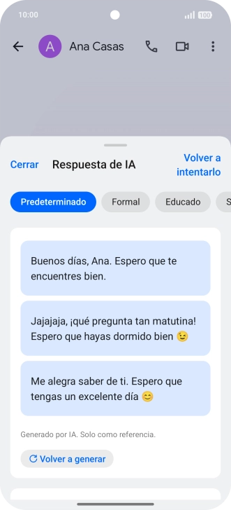 Las propuestas de texto aparecen ahora en la pantalla. Las propuestas de texto aparecen ahora en la pantalla.