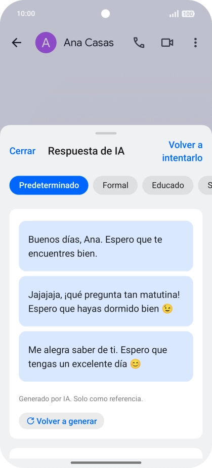 Las propuestas de texto aparecen ahora en la pantalla. Las propuestas de texto aparecen ahora en la pantalla.