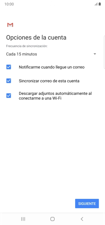 Si aparece en la pantalla esta imagen, tu cuenta de correo electrónico ha sido reconocida y configurada automáticamente. Sigue las indicaciones de la pantalla para introducir más información y terminar la configuración. Si aparece en la pantalla esta imagen, tu cuenta de correo electrónico ha sido reconocida y configurada automáticamente. Sigue las indicaciones de la pantalla para introducir más información y terminar la configuración.
