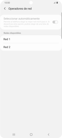 Pulsa la red deseada. Pulsa la red deseada.