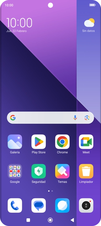 Desliza dos dedos hacia abajo desde la parte superior de la pantalla.