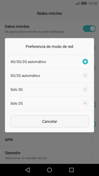 Pulsa el tipo de red deseado. Pulsa el tipo de red deseado.