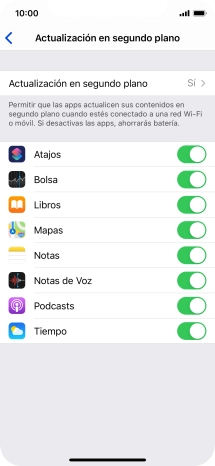Pulsa Actualización en segundo plano. Pulsa Actualización en segundo plano.