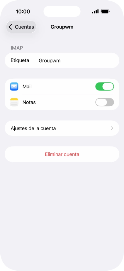 Pulsa Ajustes de la cuenta. Pulsa Ajustes de la cuenta.