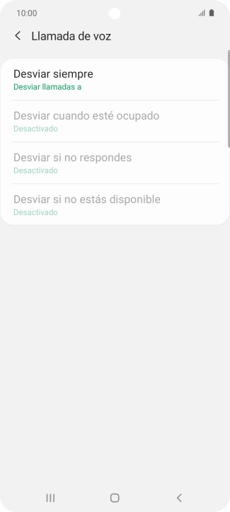 Pulsa el tipo de desvío deseado. Pulsa el tipo de desvío deseado.
