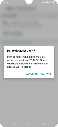 Si la función de wifi está activada, pulsa ACTIVAR. Si la función de wifi está activada, pulsa ACTIVAR.