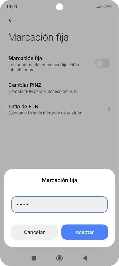 Introduce el código PIN2 y pulsa Aceptar. Introduce el código PIN2 y pulsa Aceptar.