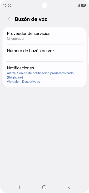Pulsa Número de buzón de voz. Pulsa Número de buzón de voz.
