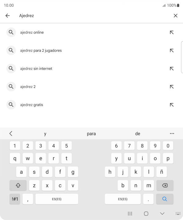 Introduce el nombre del tema o de la app y pulsa el icono de búsqueda. Introduce el nombre del tema o de la app y pulsa el icono de búsqueda.