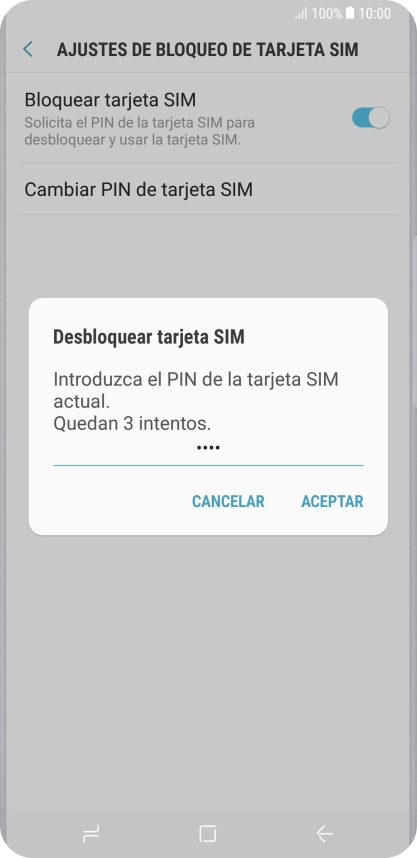 Introduce tu código PIN y pulsa ACEPTAR. Introduce tu código PIN y pulsa ACEPTAR.