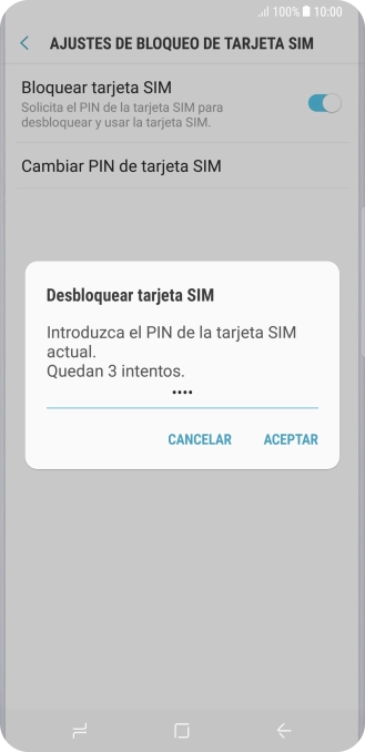 Introduce tu código PIN y pulsa ACEPTAR. Introduce tu código PIN y pulsa ACEPTAR.