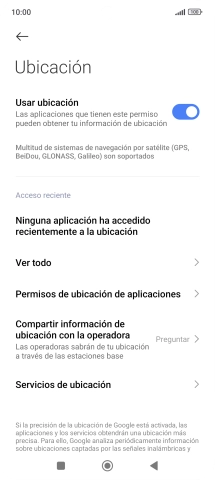 Pulsa Permisos de ubicación de aplicaciones. Pulsa Permisos de ubicación de aplicaciones.