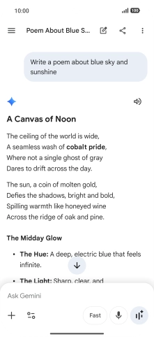 You can ask Gemini to generate a text based on your description.