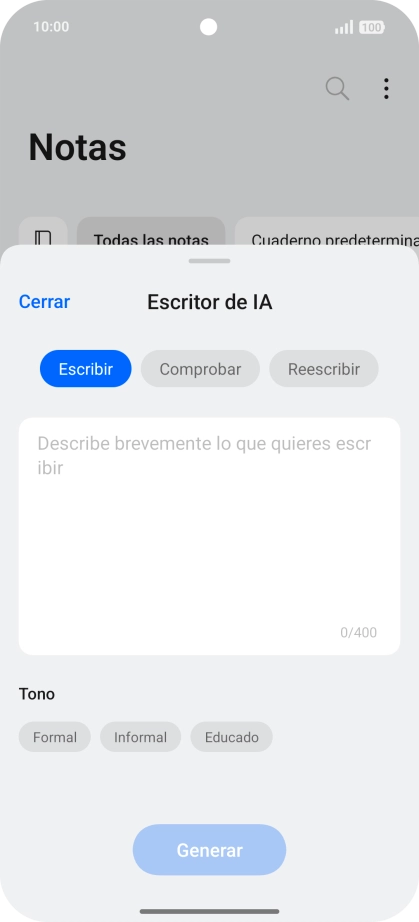 Pulsa en el campo de escritura e introduce el texto deseado, un tema o algunas palabras clave. Pulsa en el campo de escritura e introduce el texto deseado, un tema o algunas palabras clave.