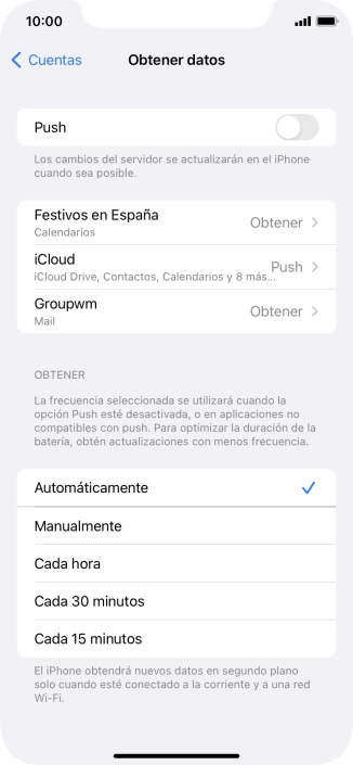 Si desactivas la función, pulsa el ajuste deseado. Si desactivas la función, pulsa el ajuste deseado.