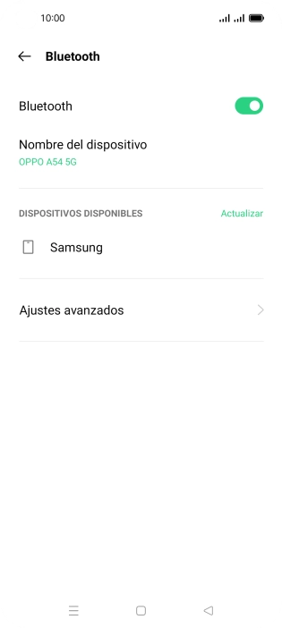 Pulsa el dispositivo Bluetooth deseado y sigue las indicaciones de la pantalla para vincular el dispositivo al teléfono. Pulsa el dispositivo Bluetooth deseado y sigue las indicaciones de la pantalla para vincular el dispositivo al teléfono.