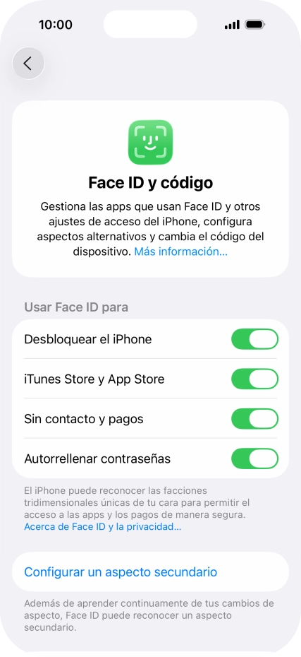 Pulsa el indicador junto a los ajustes deseados para activarlos o desactivarlos. Pulsa el indicador junto a los ajustes deseados para activarlos o desactivarlos.