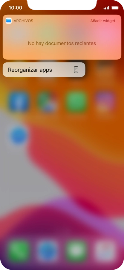 Pulsa Reorganizar apps. Pulsa Reorganizar apps.