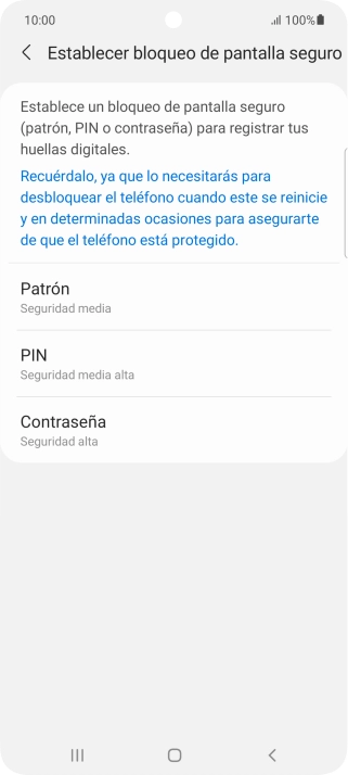 Pulsa el código de seguridad deseado y sigue las indicaciones de la pantalla para crear un código de seguridad del teléfono adicional. Pulsa el código de seguridad deseado y sigue las indicaciones de la pantalla para crear un código de seguridad del teléfono adicional.