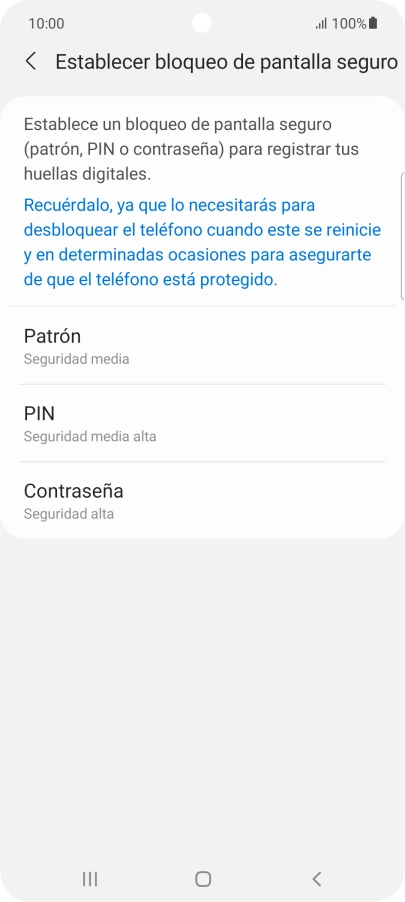 Pulsa el código de seguridad deseado y sigue las indicaciones de la pantalla para crear un código de seguridad del teléfono adicional. Pulsa el código de seguridad deseado y sigue las indicaciones de la pantalla para crear un código de seguridad del teléfono adicional.