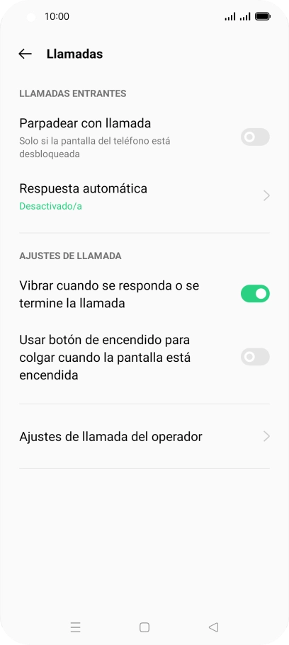 Pulsa Ajustes de llamada del operador. Pulsa Ajustes de llamada del operador.