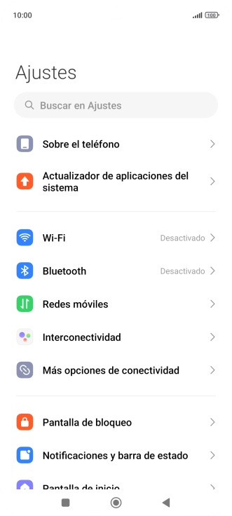 Pulsa Notificaciones y barra de estado.