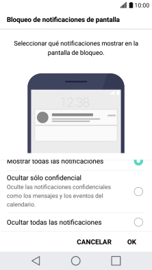 Pulsa el ajuste deseado.
