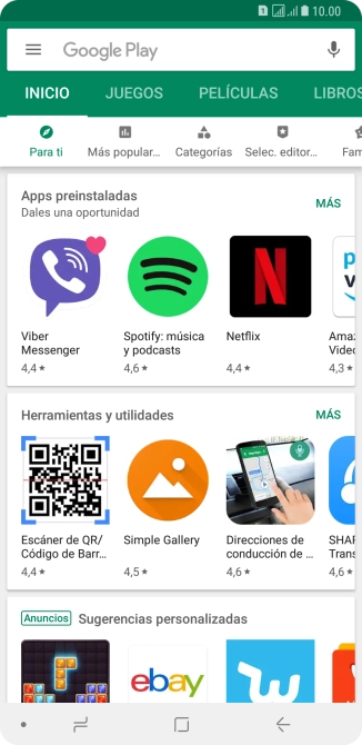 Desliza el dedo hacia la derecha desde la parte izquierda de la pantalla.
