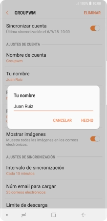 Introduce el nombre deseado y pulsa HECHO. Introduce el nombre deseado y pulsa HECHO.