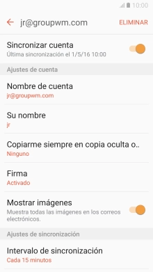 Pulsa Sincronizar cuenta para activar la función.