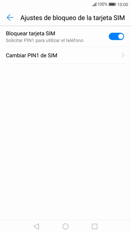 Pulsa Bloquear tarjeta SIM para activar o desactivar la función. Pulsa Bloquear tarjeta SIM para activar o desactivar la función.